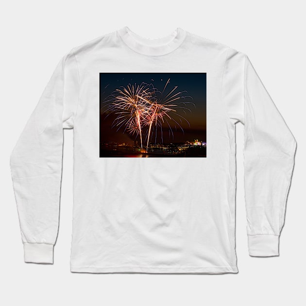 Fireworks in Plymouth Long Sleeve T-Shirt by jonrendle